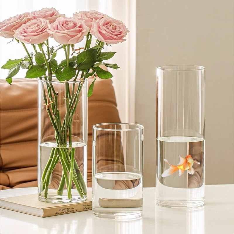 Centerpiece Vase Tall - แจกันทรงกระบอกอะคริลิกใส แจกันพลาสติกขนาดใหญ่สูง ไม่แตกหัก สำหรับตกแต่งงานแต่งงาน แจกันปลูกพืชไร้ดิน