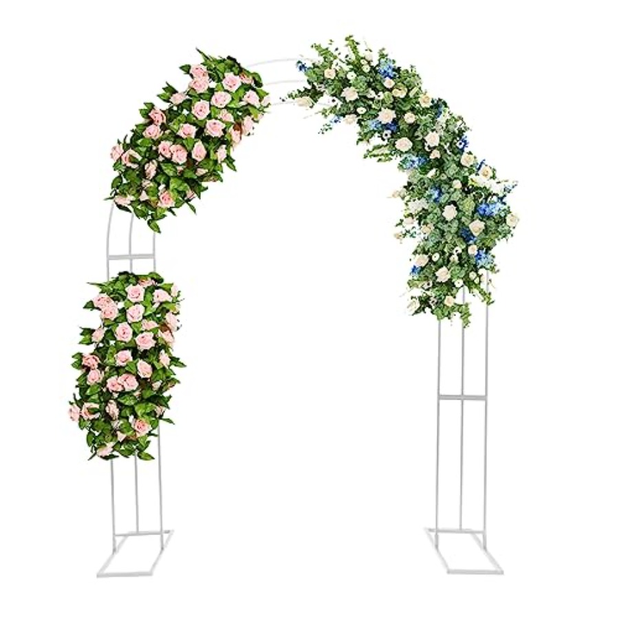 Wedding Balloon Arch - ซุ้มโค้งโลหะสำหรับตกแต่งงานแต่งงานและสวน ขนาดสูง 8.53 ฟุต x ยาว