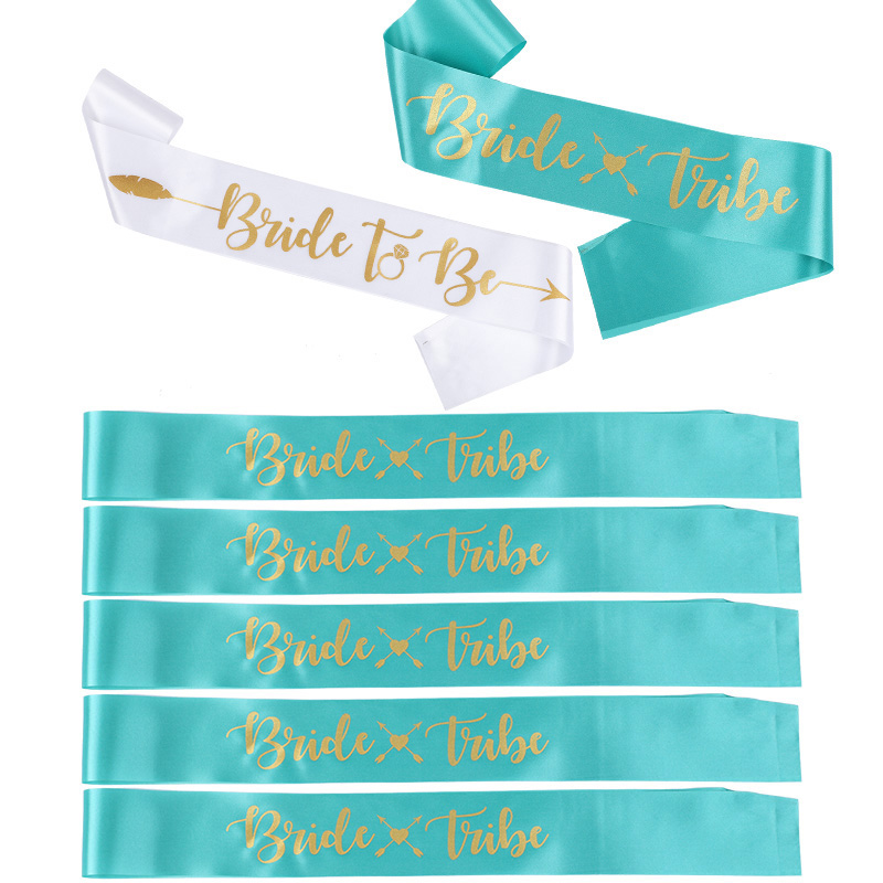 Bride Tribe Sash - 1 ชุดเจ้าสาวเจ้าสาวเผ่า SASH สําหรับงานแต่งงานตกแต่งห้องอาบน้ําเจ้าสาว Bridesmaids ของขวัญ