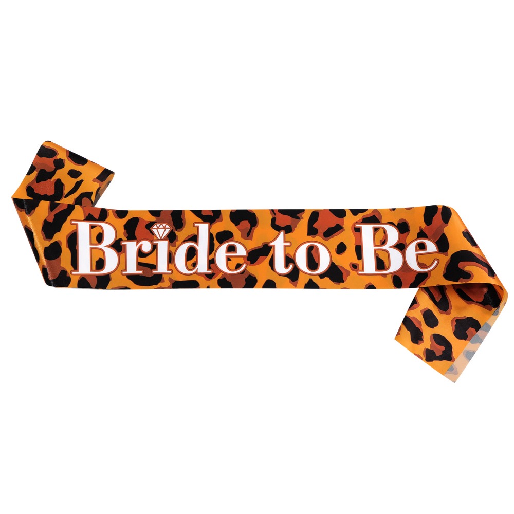 Bride Tribe Sash - สายสะพายข้างลายเสือดาวสำหรับเจ้าสาว 1 ชิ้น ของขวัญสำหรับสาวๆ งานเลี้ยงสละโสด งานแต่งงาน