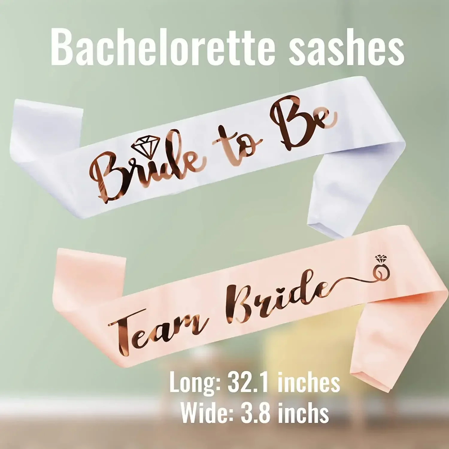 1ชุดทองคำสีกุหลาบทีมเจ้าสาวจะไ - Bride Tribe Sash บทวิจารณ์และราคา