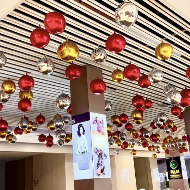 ลูกโป่งฟอยล์โลหะทรงกลม 4D สีโร - Wedding Decor Supply Store บทวิจารณ์และราคา