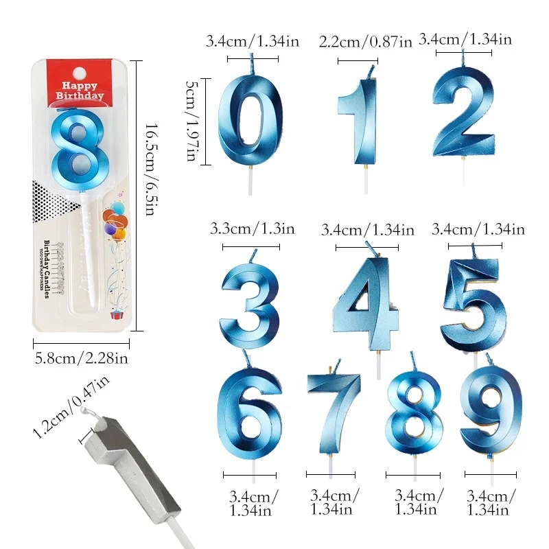 เทียนเค้กตัวเลขสีฟ้า 0 1 2 3 4 - Unity Candle Set บทวิจารณ์และราคา
