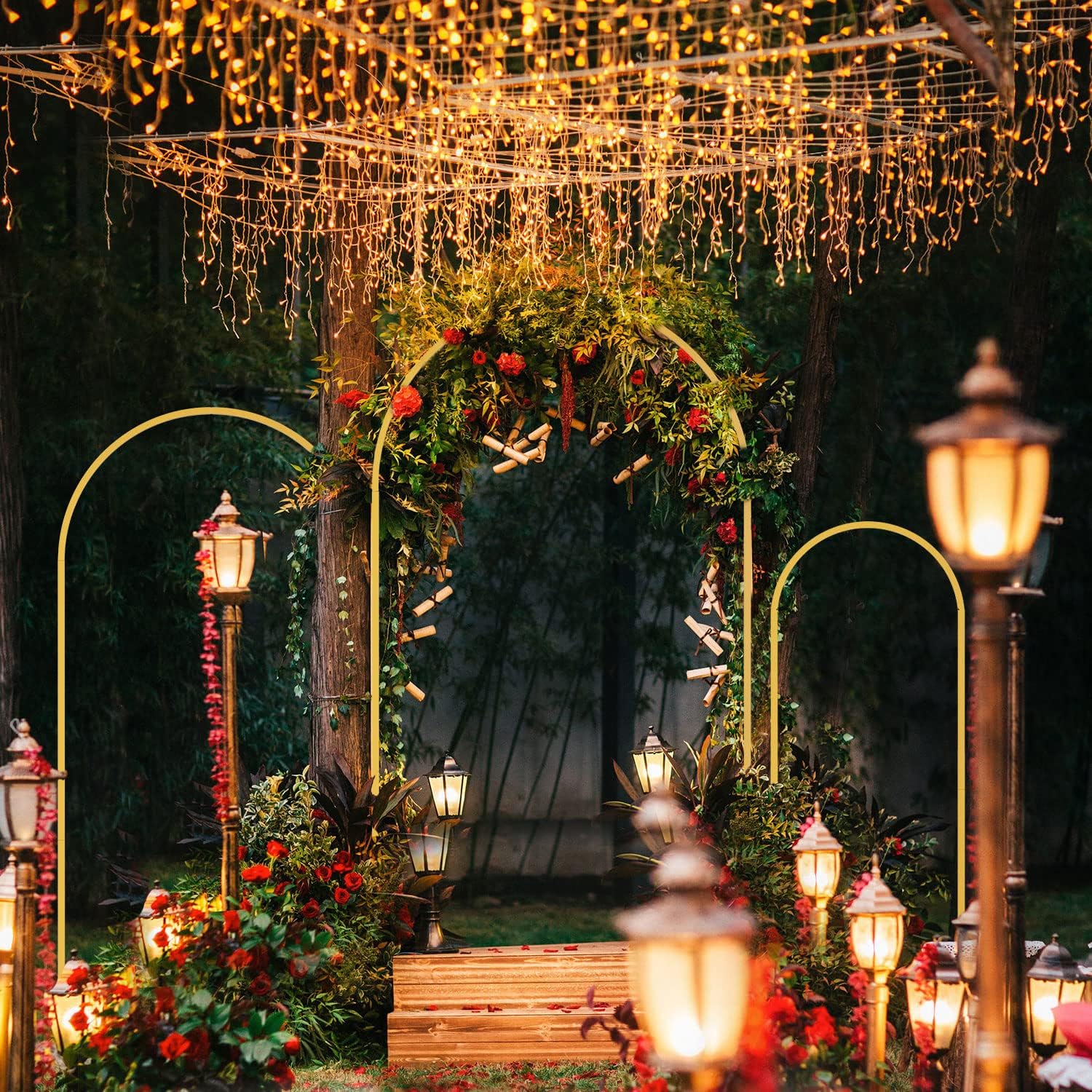 1 PC โลหะทอง Arch ฉากหลัง Arch - Wedding Balloon Arch บทวิจารณ์และราคา