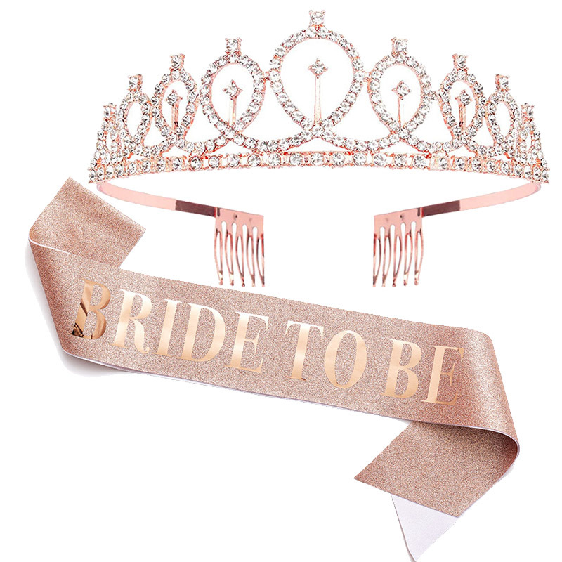 1 ชุด Rose Gold เจ้าสาวซาติน S - Bride Tribe Sash บทวิจารณ์และราคา